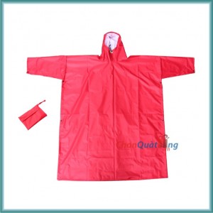 Áo mưa Tumi raincoat xẻ cạnh màu đỏ